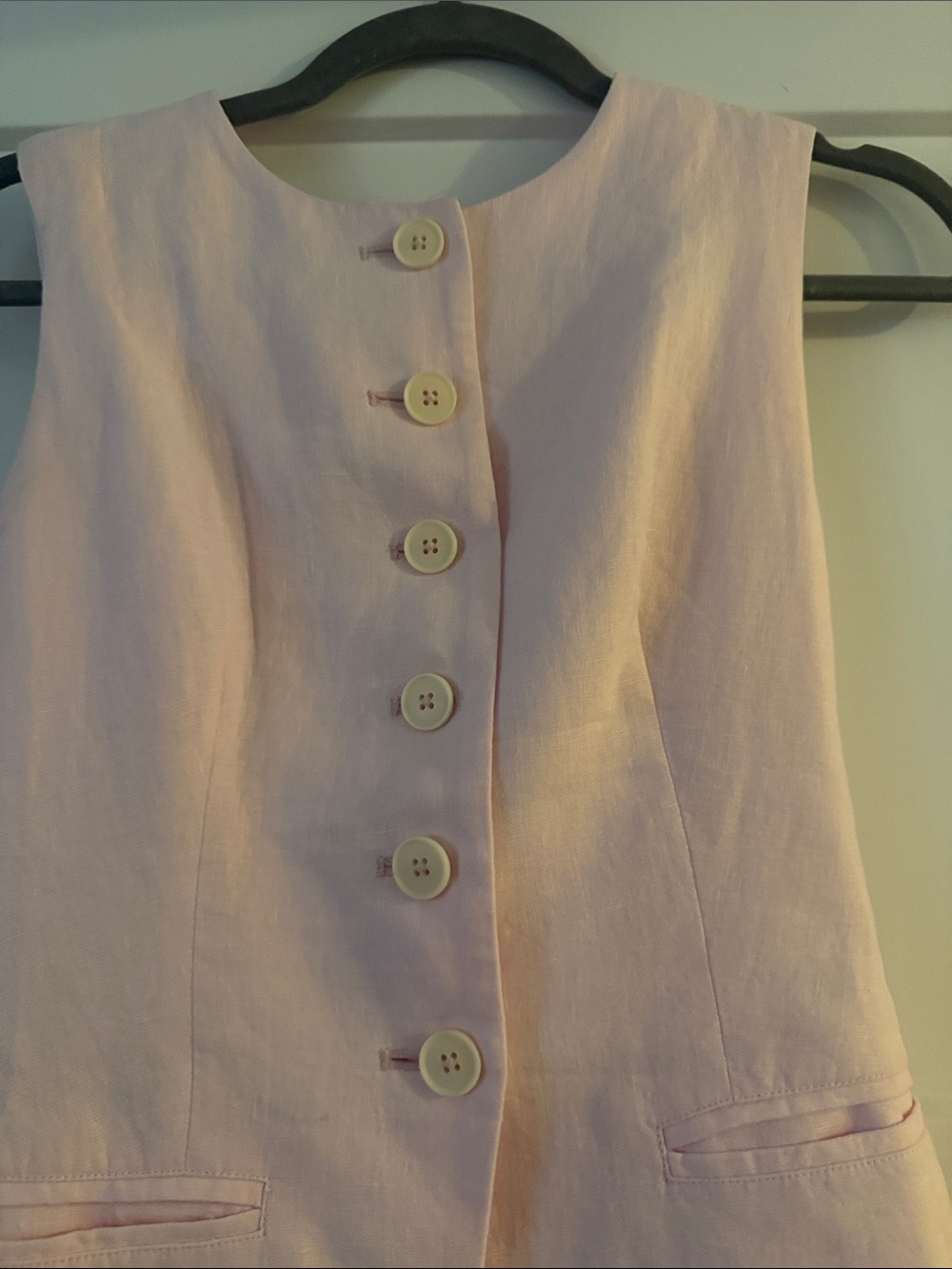 J CREW Linen Vest in ballet pink 0